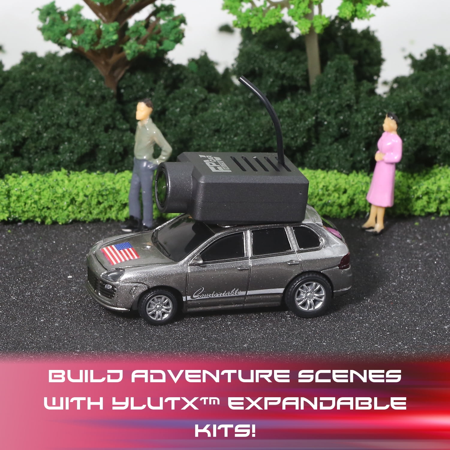 1/64 Remote Control Car with Camera, 720P HD, 3 Speed Modes, Gyro Stabilization (Grey Color)
