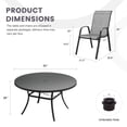 thumbnail image 2 of DIFY 9-Piece Patio Dining Set for 8, 53" Metal Round Table with 8 Stackable Chairs, Black&Gray, 2 of 8