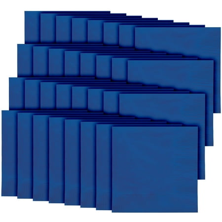 Amscan 2-Ply Lunch Napkins, 6-1/2" x 6-1/2", Royal Blue, Pack Of 32 Napkins