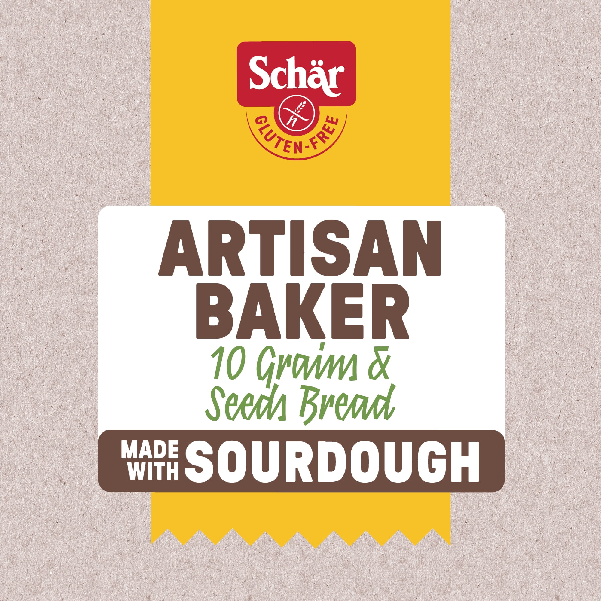 (8 pack) Schar Artisan Baker 10 Grains & Seeds Gluten Free Bread, Fresh, 14.1 oz