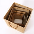 thumbnail image 2 of ERDOUY Gift, flowers, gift box packaging bag, square wide bottomed kraft paper flower cake gift handbag (brown, 17 * 17 * 17cm), 2 of 5