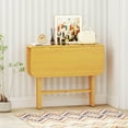 thumbnail image 2 of Costway Foldable Dining Table for 2-4 People Extendable Table with Rubber Wood Legs Natural, 2 of 10