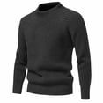 thumbnail image 3 of YLSDY Men's Casual Half High Neck Sweater Knit Bottom Solid Twisted Round Neck Men Knitwear Casual Slim Fit Mock Neck Basic Sweaters Gray XXXL, 3 of 4