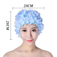 thumbnail image 2 of Gorro de baño con flores en 3D, gorro transpirable para deportes acuáticos, accesorios para piscina (azul), 2 of 4