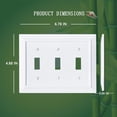 thumbnail image 2 of FunKiim Classic Architecture Wall Plates,Light Switch covers, Electrical Outlet Covers, Duplex receptacle wall plates,Mid Size Bamboo Fiber Material Switch plates Pure White (3 Gang Toggle 1PK), 2 of 6