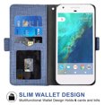 thumbnail image 2 of Compatible avec Google Pixel 1 TG Étui Portefeuille en Cuir à Rabat Porte-Cartes Support Accessoires pour Cellulaire Porte-Monnaie Fente pour Pièce d'Identité de Crédit Étuis de Téléphone pour Pixel1 Femmes Hommes Bleu, 2 of 5