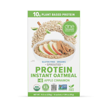 One Degree Organic Foods Gluten Free Sprouted Apple Cinnamon Protein Oatmeal