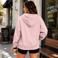 thumbnail image 6 of Dweltoz Zip Up Hoodies for Women Oversized Casual Sweatshirts Cute Full Zip Cozy Jackets with Pockets Fall Winter Long Sleeve Hooded Clothes,Light pink L, 6 of 6