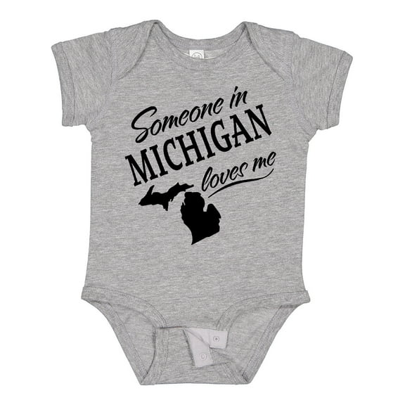 Inktastic Someone in Michigan Loves Me Boys or Girls Baby Bodysuit
