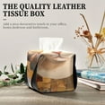 thumbnail image 4 of Orange Cat Square Tissue Box Cover Leather Square Rectangle Tissue Box Holder for Bathroom Living Room Desk Office Decor, 4 of 7