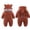 24Brown, variant on Baby Rompers Unisex Fleece Hooded Cute Newborn Onesie Winter Warm Bear Ear Solid Outfit Outwear Jumpsuit Snowsuit