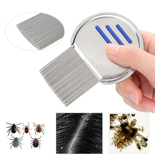 Lice Comb, Professional Stainless Steel Lice Nits Treatments Comb Portable Louse Removal Comb