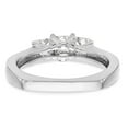 thumbnail image 5 of Solid 14K White Gold Three Stone Diamond Side-Stones with CZ Cubic Zirconia Center Stone Engagement Ring Size 7, 5 of 8
