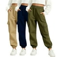 thumbnail image 2 of hengsof Three Pack Solid Color Jogger Pants for Boys and Girls Elastic Waist Side Pocket Sweatpants Casual Comfort Fit Trousers for Active Play Size 4-14 Years, 2 of 7
