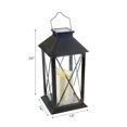 thumbnail image 3 of Maison Concepts LED Solar Clear Glass Pane Lantern with Faux Candle Diamond (Black) 14" X 14" X 28", 3 of 3