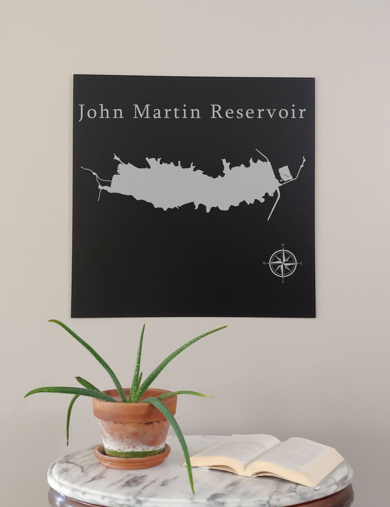 John Martin Reservoir Map Wall Art Office Decor Gift Engraved Colorado 