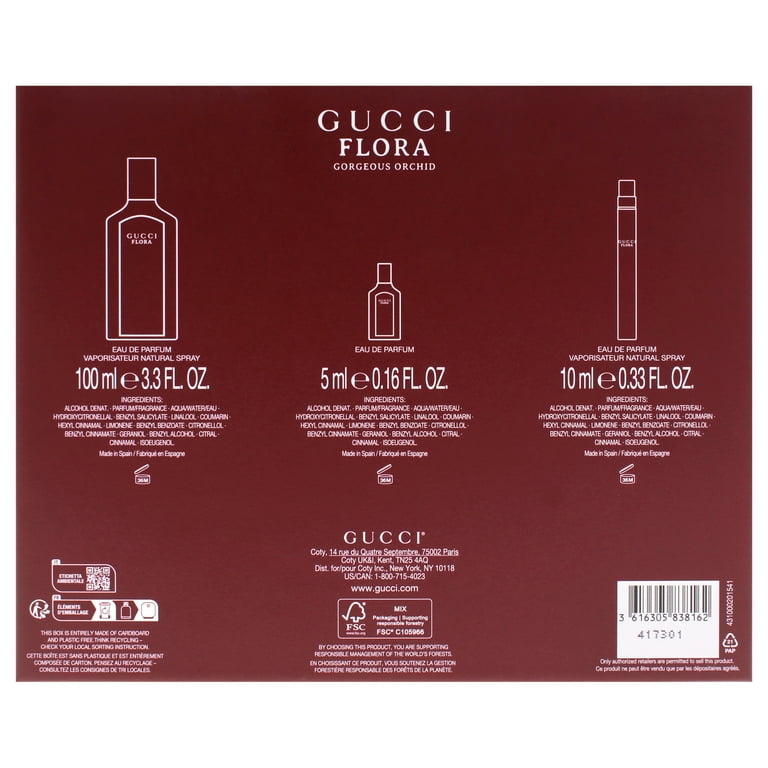 Flora By Gucci by Gucci for Unisex - 3 Pc Gift Set 3.3oz EDP Spray