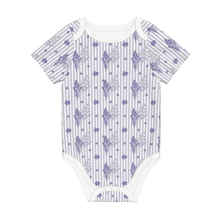

Matuu Bouquet and Lavender Flowers for Baby Short-Sleeve Bodysuit Soft Cotton Comfortable and Breathable Perfect for Newborns and Infants