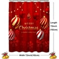 thumbnail image 6 of Christmas Shower Curtain, Red Balls Christmas Snowflakes Shower Curtains for Bathroom, Winter Holiday Xmas Funny Glitter Sparkle Fabric Cloth Bath Curtain Decoration, 72x72 Inch, 6 of 6