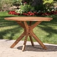 thumbnail image 4 of Noble House Stamford 47.25" Round Wooden Patio Dining Table in Teak, 4 of 12