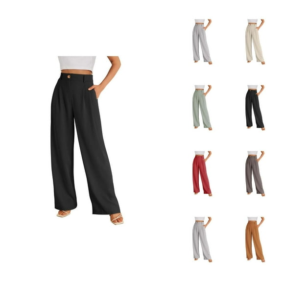 Womens Pants Wide Leg Pants Woman Women's Casual Pants Wide Leg Dress Pants High Waisted Dressy Trousers for Versatile Everyday Wear for Events and Outings