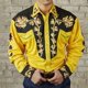 thumbnail image 3 of Camisa de hombre estilo retro con estampado de leopardo floral, camisa occidental, camisa informal de calle para exteriores, uso diario, otoño e invierno, camisa de manga larga con solapa, 3 of 5