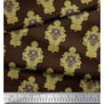thumbnail image 2 of Soimoi Brown Modal Satin Fabric Floral Damask Fabric Prints By Yard 42 Inch Wide, 2 of 3