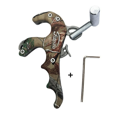 Archery 4 Finger Release Aids Caliper Thumb Trigger Grip Compound Bow + L Wrench