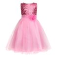 thumbnail image 1 of Jerrisapparel Robe de Bal en Tulle à Sequins pour Petites Filles (7 Rose), 1 of 4