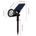 thumbnail image 4 of Foco de paisaje 4LED Lámpara de pared de jardín de seguridad con luz solar a prueba de agua para exteriores, blanco cálido, 4 piezas Speravity HA000907-03B, 4 of 7