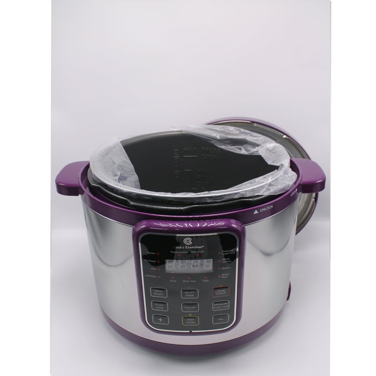 Cook s Essentials 6 QT Electric Pressure Cooker Digital With Lid Eggplant Walmart