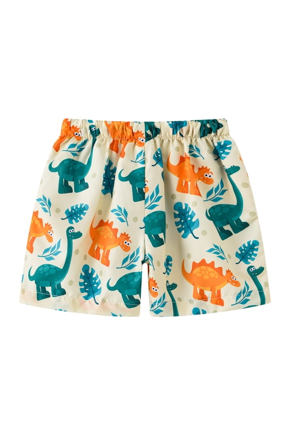 Boy's Cartoon Pattern Print Beach Shorts Loose And Comfortable