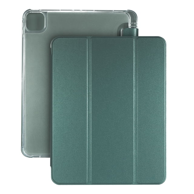 Tablet Case with Pencil Slot Auto Sleep/Wake for 11-inch iPad Pro 2020/2021 Green (Elastic Texture)