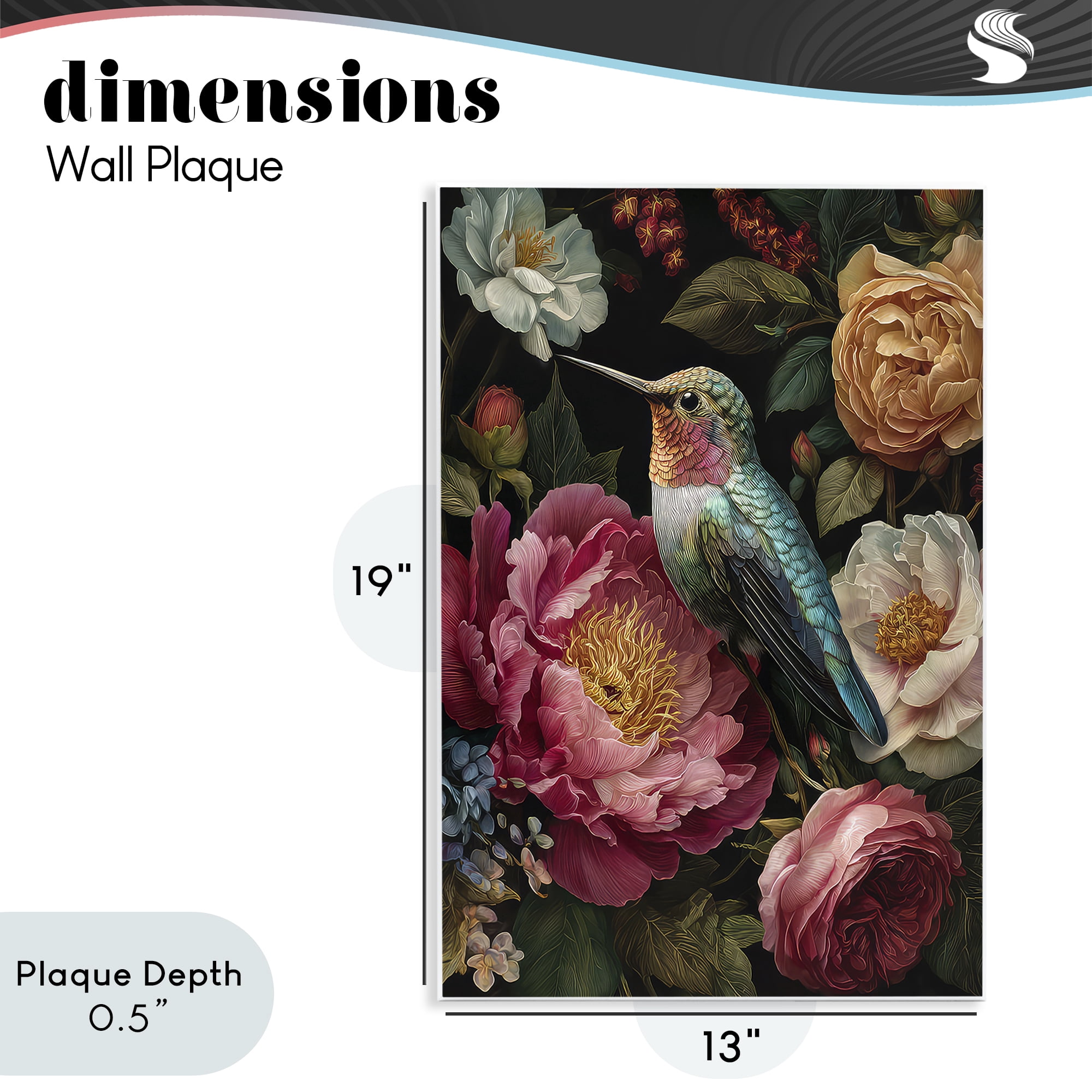 Stupell Industries Hummingbird & Lush Blooms Wall Plaque Art, design by The Wands Want