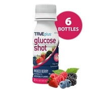 TRUEplus Glucose Shots, 15g Fast-Acting Carbohydrates, Mixed Berry Flavor, 6 Pack