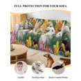 thumbnail image 4 of Easter Bunny Couch Cover, Yellow Flowers Vintage Country Leaves Pastoral Sofa Cover Blanket for 3 Cushion Couch, Sectional Sofa Slipcover Furniture Protector for Living Room Bedroom 71''x134'', 4 of 9