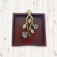 thumbnail image 4 of Decozen Napkin Holder in Solid Wood Brown Finish with Metal ornament in Gold finish, 4 of 10