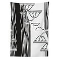 thumbnail image 3 of Ambesonne Black and White Tablecloth Rectangular Table Cover, Abstract Plants Art, 52"x70", Black and White, 3 of 4