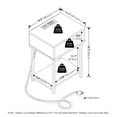 thumbnail image 3 of Furinno Moretti USB and Type-C Charging Port Open Storage Side Table with Metal Frame, Americano, 3 of 6