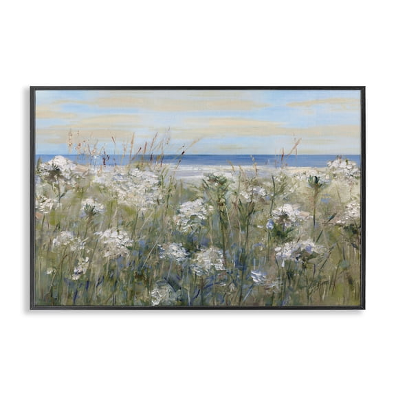 Stupell Industries Impressionist Seaside Meadow Black Framed Giclee Art, design by Sally Swatland