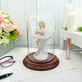thumbnail image 3 of Plymor 4" x 7" Small Glass Display Dome Cloche (Walnut Veneer Base), 3 of 4