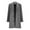 Grey, variant on Women's Notched Lapel Wool Blend Overcoat Long Sleeve Button Down Work Coat Winter Warm Trench XXL Size Black