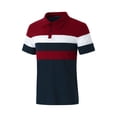 thumbnail image 2 of Franhais Men 's Short Sleeve Polo Shirt Classic Fit Casual Slim Fit Shirts Contrast Color Stripe Patchwork T Shirts Lapel Tops（S-5XL）, 2 of 10