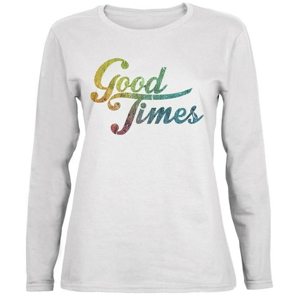 Good Times White Womens Long Sleeve T-Shirt - Small