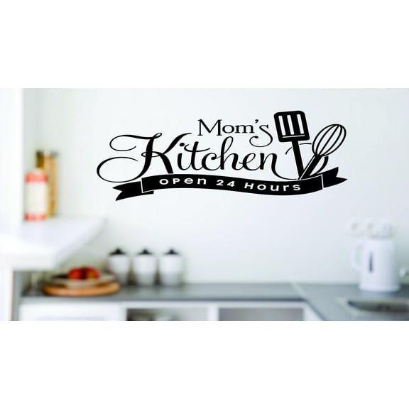 Decal Wall Sticker : Mom's Kitchen Open 24 Hours Cooking 20x30 Inches