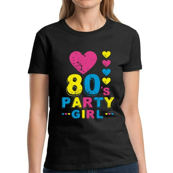 I Love the 80's Party Girl Shirt for Women - S M L XL 2XL 3XL Retro Costume 80s Graphic Tee - T-Shirt 80s Party Tee Gift