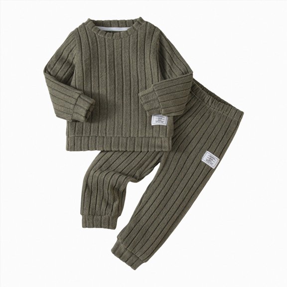 Wonitaaizi 2PC Toddler Girl Clothes Long-sleeve Pullover Top and Pant Fall Outfits (5-6 Years,Army Green)