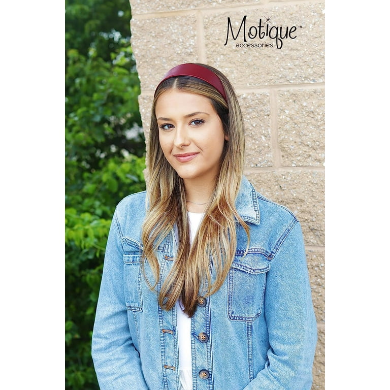 LEATHER HAIR BAND BROAD MAROON LEATHER HAIR BAND BROAD MAROON