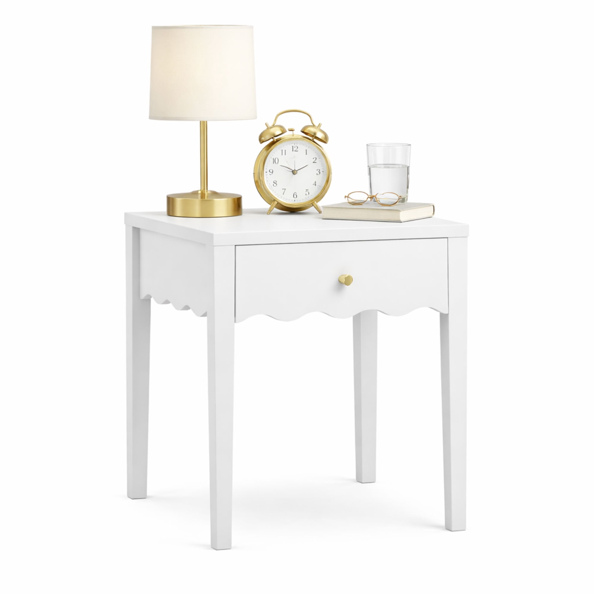 MAYEERTY Modern Nightstand with Drawer, Compact Freestanding Bedside Table for Bedroom Living Room Apartment Dorm Small Spaces