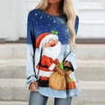thumbnail image 1 of Pntutb Mujeres Mangas Largas Camisas Casuales Impresión de Navidad Cuello Redondo Pullover Túnica tops Pntutb Pntutb-504, 1 of 5